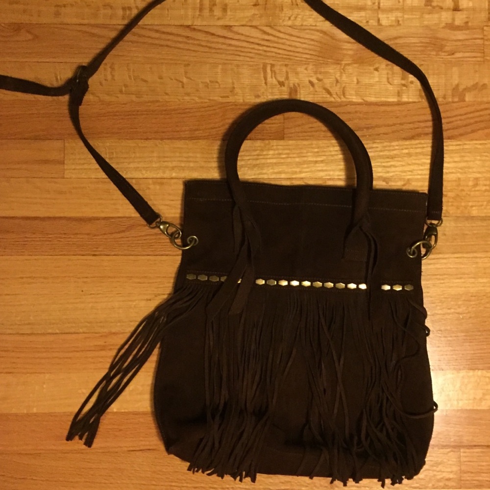 Lucky Brand suede large satchel/crossbody